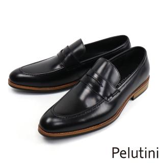 【Pelutini】潮流風格雙色底便士樂福鞋 黑色(PE28852-BL)