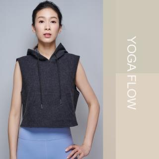 【YOGA FLOW】Fleece Hoody - Dark Crey(運動上衣、瑜珈服、罩衫)