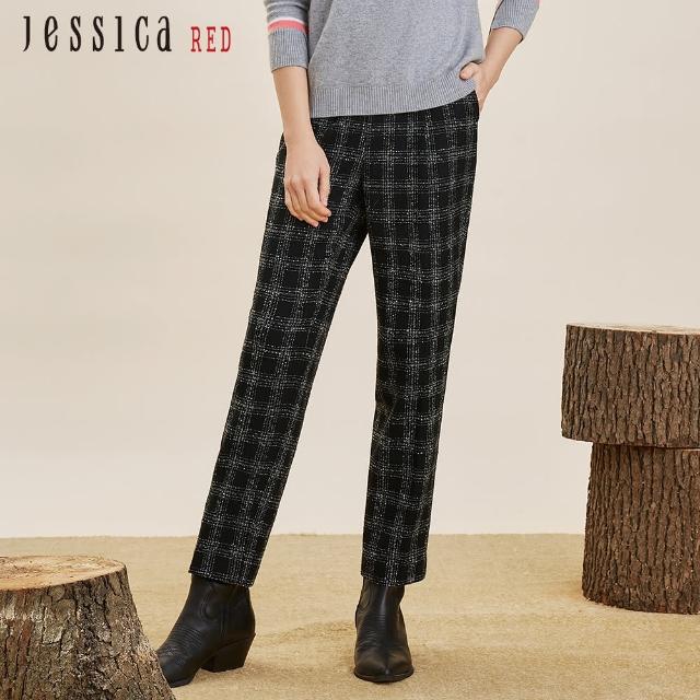 【Jessica Red】英倫風格紋百搭羊毛窄腳長褲824523