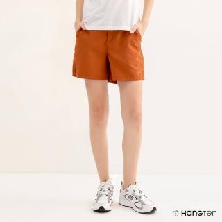【Hang Ten】女裝-REGULAR FIT提織吸濕排汗短褲(橘)