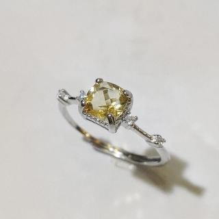 【Le Bonheur】黃水晶方糖戒指 開口可調節(情人節 生日禮物 七夕禮物 送女友 送閨蜜)