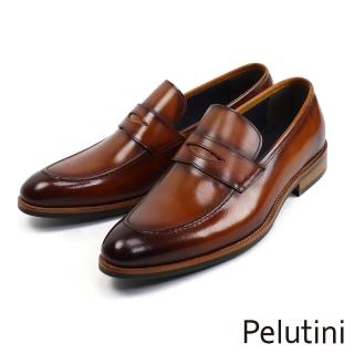 【Pelutini】潮流風格雙色底便士樂福鞋 棕色(PE28852-BR)