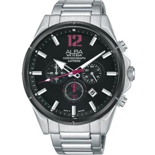 【ALBA】ACTIVE 活力時尚運動計時手錶(VD53-X297D/AT3D31X1-黑43mm)