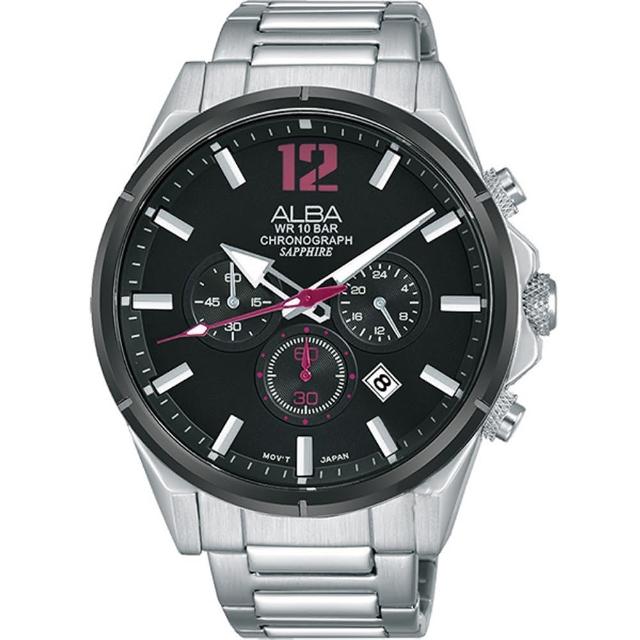 【ALBA】ACTIVE 活力時尚運動計時手錶(VD53-X297D/AT3D31X1-黑43mm)