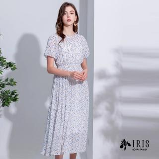 【IRIS 艾莉詩】玫瑰粉澎袖長洋裝-3色(32631)