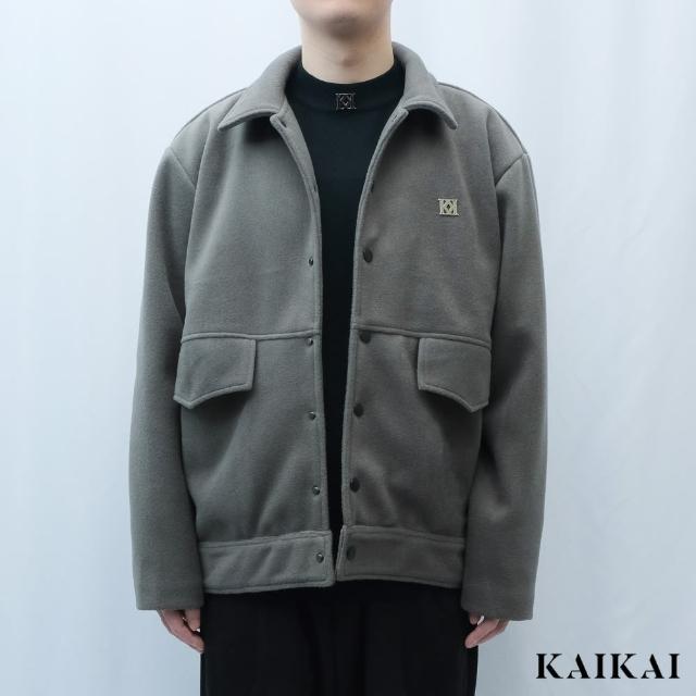 【KAI KAI】單排扣毛呢夾克外套(男款 微厚短毛絨外套 圓弧版型設計夾克)