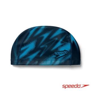 【SPEEDO】成人 合成泳帽 Boom Ultra Pace(藍黑)