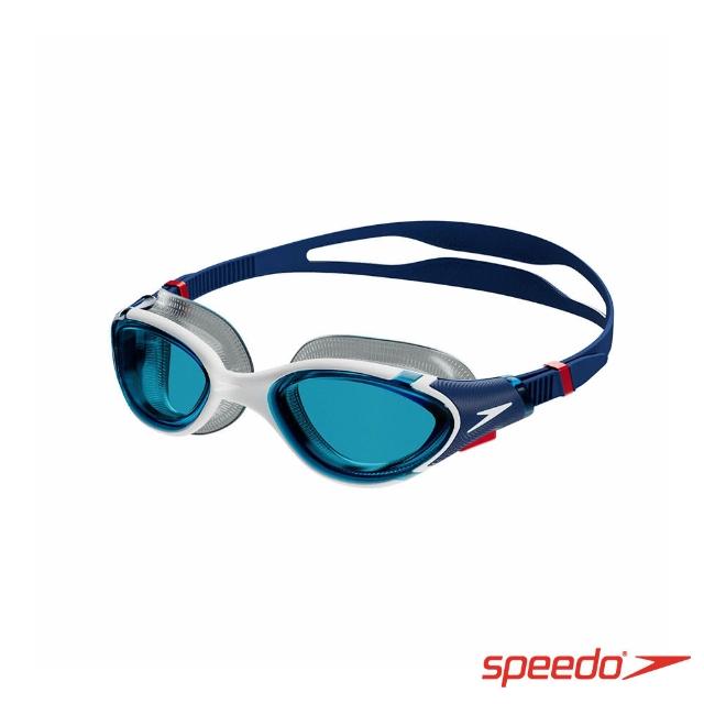 【SPEEDO】成人 運動泳鏡 Biofuse2.0(藍/白)