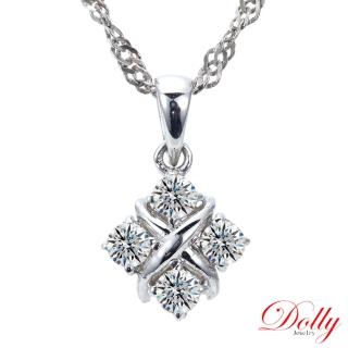 【DOLLY】0.20克拉 14K金輕珠寶鑽石項鍊(007)