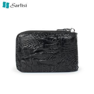 【Sarlisi】泰國進口真皮錢包證件包男款高檔卡包鱷魚皮卡片包商務拉鏈男士短夾