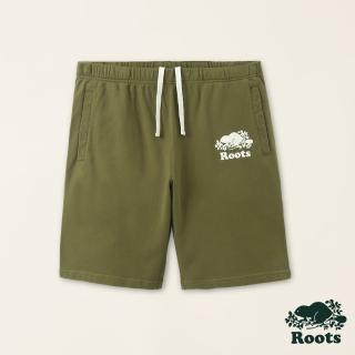 【Roots】Roots男裝-絕對經典系列 海狸LOGO有機棉短褲(綠色)