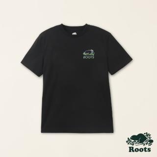 【Roots】Roots男裝-宇宙探索系列 彩虹海狸有機棉短袖T恤(黑色)
