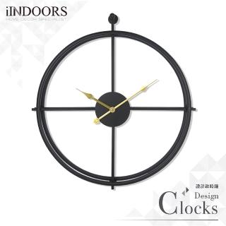 【iINDOORS 英倫家居】Loft 簡約設計時鐘(曜黑金針 50cm)