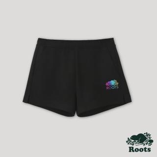 【Roots】Roots大童-宇宙探索系列 彩虹海狸休閒短褲(黑色)