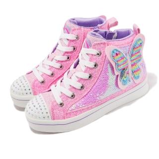 【SKECHERS】休閒鞋 TWO-Lites 2 Butterfly Shines 中大童鞋 粉紅 多色 蝴蝶(314554LPKMT)