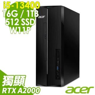 【Acer 宏碁】i5 RTXA2000繪圖電腦(AXC-1780/i5-13400/32G/512G SSD+1TB HDD/RTXA2000-6G/W11P)