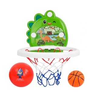【888ezgo】兒童恐龍造型計分籃球架（有計分功能/折疊籃框/附球+打氣筒）（8885）