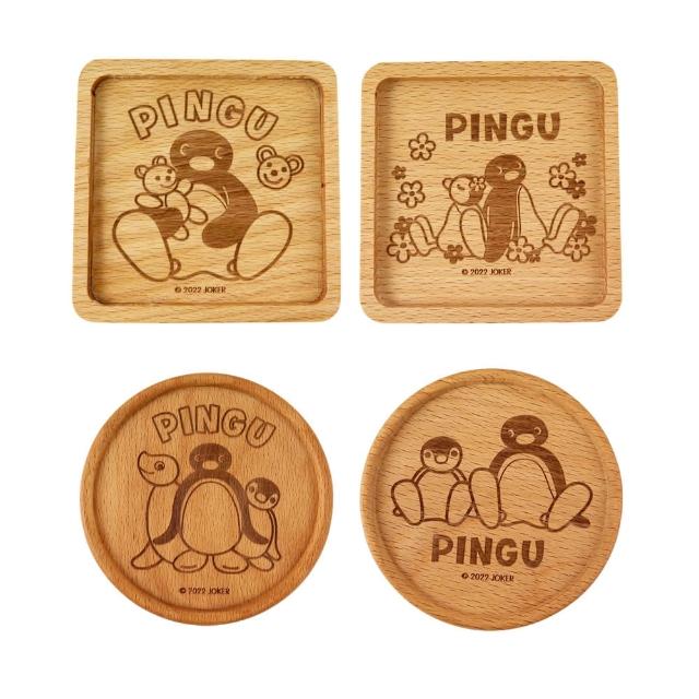 【Pingu】企鵝家族木杯墊(吸水杯墊 杯墊)