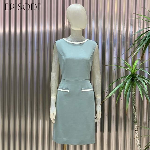 【EPISODE】優雅修身圓領無袖小香風洋裝133172（綠）