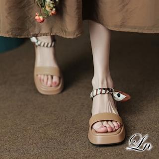 【LN】★ 氣質絲帶鬆軟皮涼鞋(高雅/氣質/時尚/舒適)