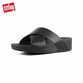 【FitFlop】LULU CROSS SLIDE SANDALS - LEATHER經典交叉涼鞋-女(黑色)