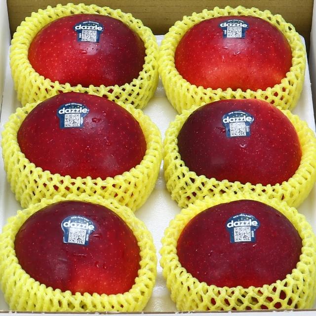【愛蜜果】紐西蘭Dazzle蘋果6顆禮盒x1盒(約1.8公斤/盒_炫光/炫麗/閃耀_PG級)