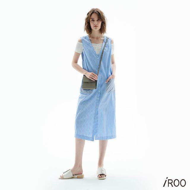 【iROO】條紋背心洋裝