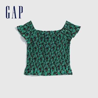 【GAP】女裝 緊身一字肩無袖上衣-綠色(626356)