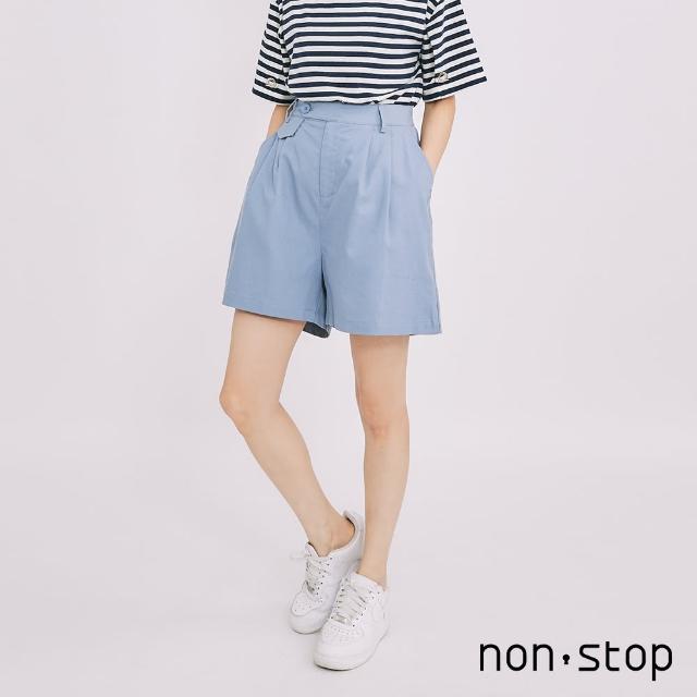 【non-stop】休閒棉麻單側袋飾短褲-2色