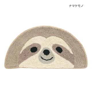 【日本TOMO】日本空運頂級高含棉微笑樹懶半圓形吸水腳踏墊(療癒系可愛小動物/浴室地墊/臥室地毯)