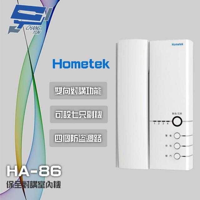 【Hometek】HA-86 保全對講室內機 雙向對講 可設七只副機 四個防盜迴路 昌運監視器