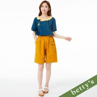 【betty’s 貝蒂思】造型口袋鬆緊腰短褲(黃色)