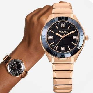 【SWAROVSKI 施華洛世奇】Dxtera系列 摩登時尚腕錶(5641294/玫瑰金色37mm)