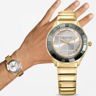 【SWAROVSKI 施華洛世奇】Dxtera系列 摩登時尚腕錶(5635450/金色37mm)