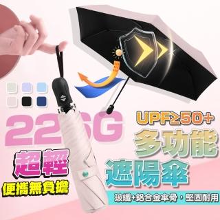 【GER 泰】超輕量黑膠布晴雨自動傘(抗UV 遮陽 防曬 擋雨 三折)