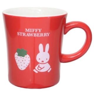【小禮堂】Miffy 米飛兔 陶瓷馬克杯 270ml - 白紅草莓款(平輸品)