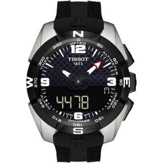 【TISSOT 天梭】T-TOUCH 鈦金屬太陽能觸控腕錶NBA特別版/黑45mm(T0914204720701)