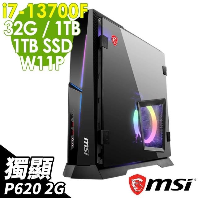 【MSI 微星】i7薄型電競電腦(3TD-454TW/i7-13700F/32G/1TB SSD+1TB HDD/P620-2G/W11P)