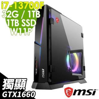 【MSI 微星】i7 GTX1660薄型電競電腦(13TD-454TW/i7-13700F/32G/1TB SSD+1TB HDD/GTX1660-6G/W11P)