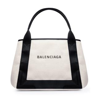 【Balenciaga 巴黎世家】NAVY CABAS S 手提 托特包 帆布 白色 黑色