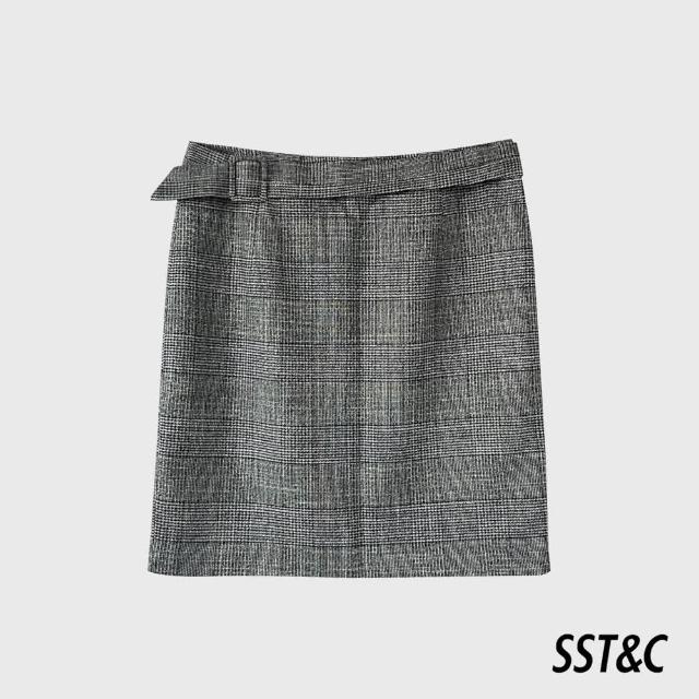【SST&C 最後65折】灰色紋理西裝窄裙7462010005