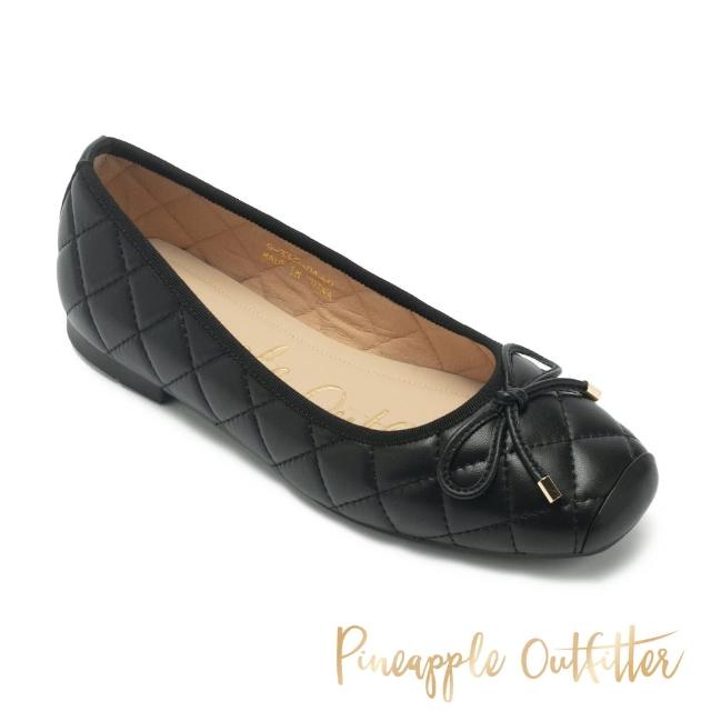 【Pineapple Outfitter】DARLEE 羊皮絎縫平底娃娃鞋(黑色)