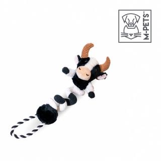 【M-PETS】ANIMO 絨毛發聲拉繩玩具-大乳牛(拉繩絨毛啾啾聲 全方位滿足)