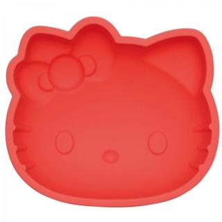 【小禮堂】HELLO KITTY 造型矽膠蛋糕模型 1080ml - 紅大臉款(平輸品) 凱蒂貓
