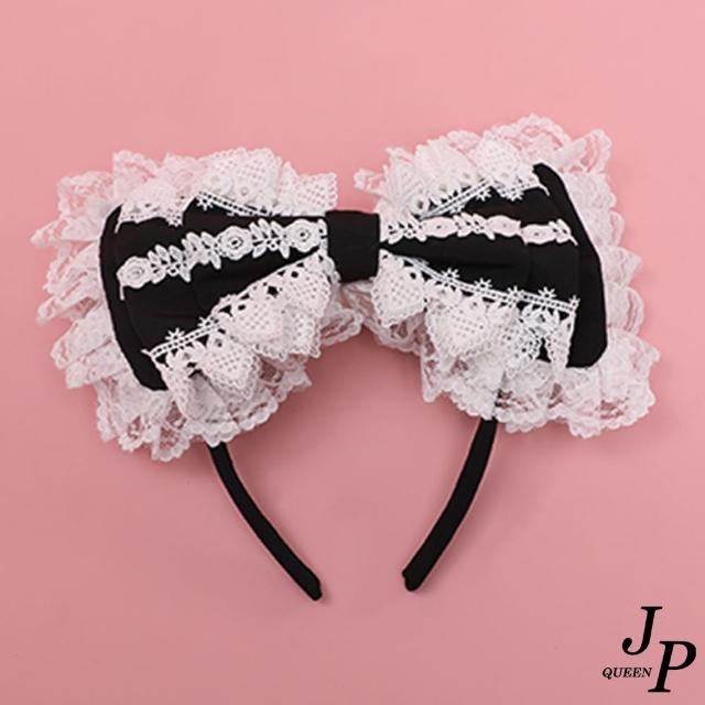 【Jpqueen】日系羅莉塔蕾絲大蝴蝶結髮箍(4款可選)