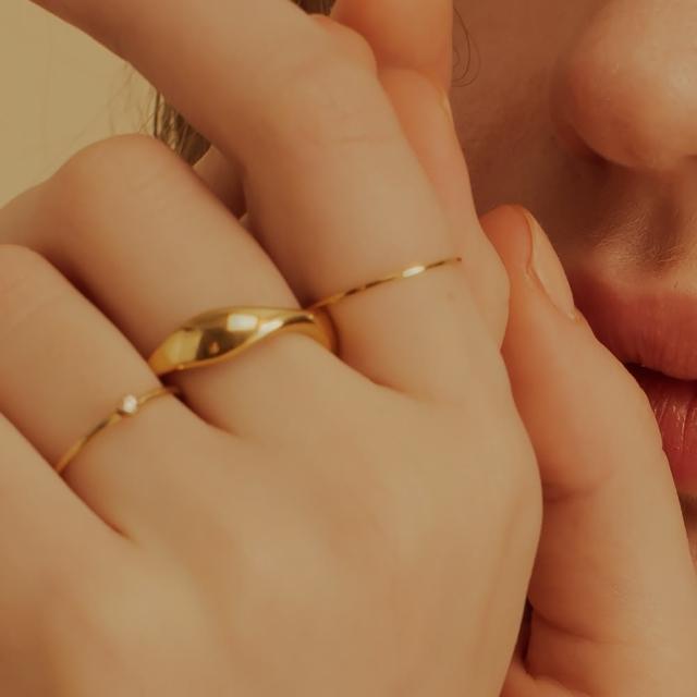 【CReAM】Barbara 歐美簡約鍍18K金色冷淡風不規則女戒指(新年 過年 送禮 禮物)