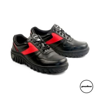 【PUHU 彪琥】拼接工作安全鞋 - 黑紅(100%MIT台灣製 鋼頭鞋 工作鞋 防護鞋 安全鞋)