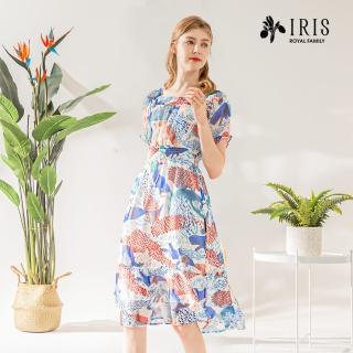 【IRIS 艾莉詩】湛藍海洋印花洋裝(326A7)