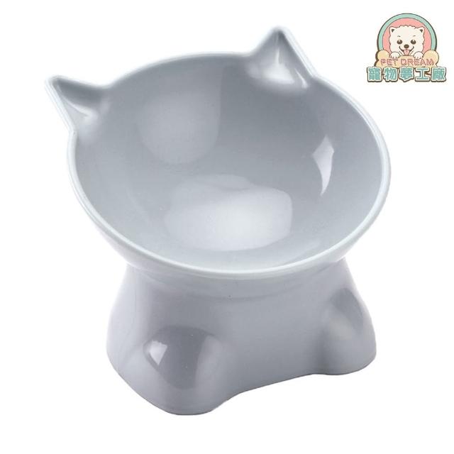 【寵物夢工廠】貓耳造型高腳碗(加高單碗 貓耳造型碗 造型寵物碗)