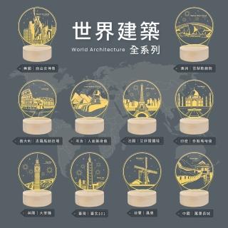 【GOOD NIGHT】世界建築系列LED小夜燈 10款可選(壓克力/木底座)